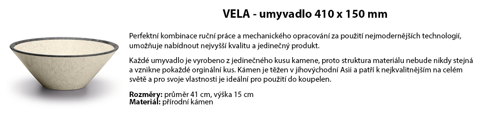 VELA - umyvadlo 410 x 150 mm